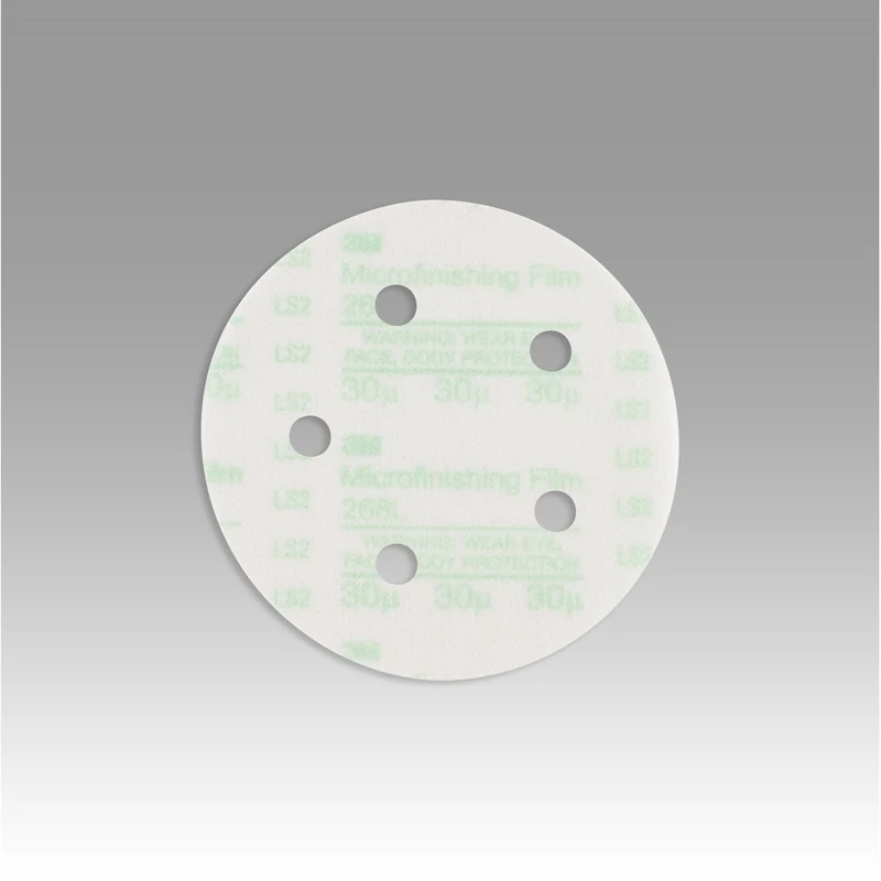 3M Microfinishing PSA Film Disc 268L, 60 Mic 3MIL, Type D, 5 in x NH,D/F 5HL